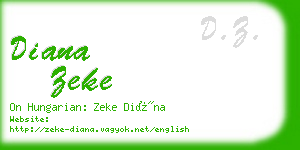 diana zeke business card